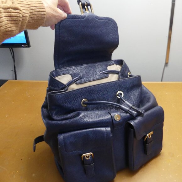 Michael Kors Navy Blue Backpack - Picture 5 of 7